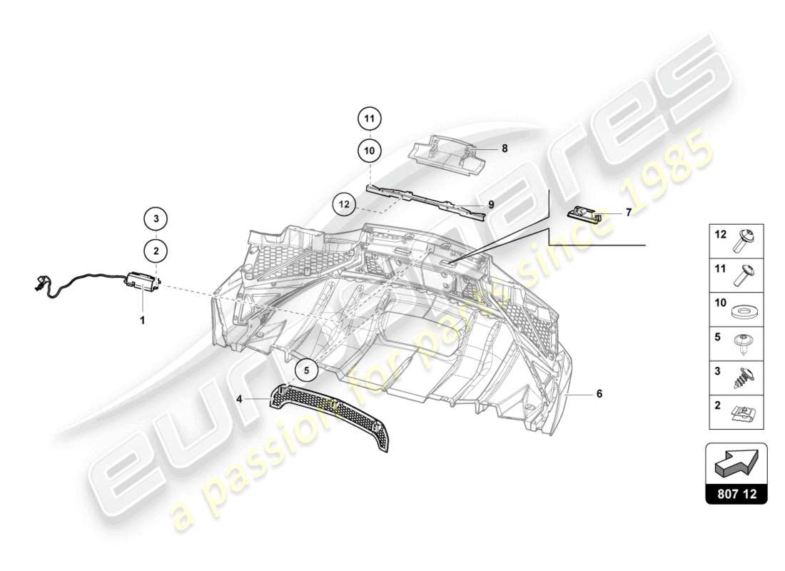 lamborghini 2015 (lp750-4 sv coupe) bumper, complete part diagram
