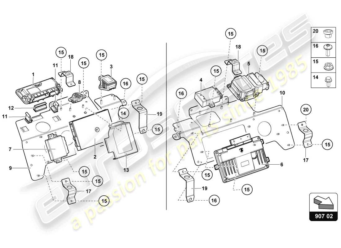 lamborghini lp720-4 coupe 50 (2014) electrics parts diagram