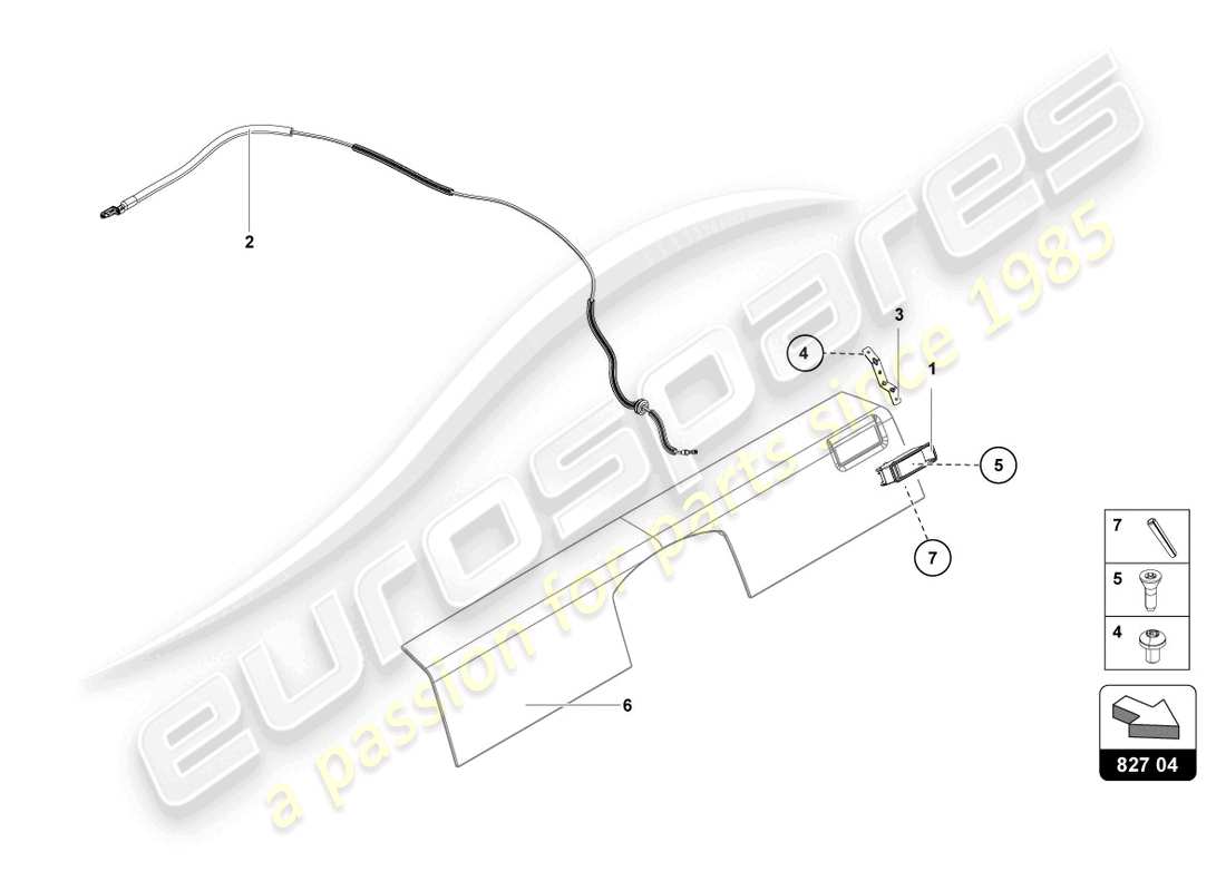 lamborghini 2014 (lp700-4 coupe) release lever part diagram