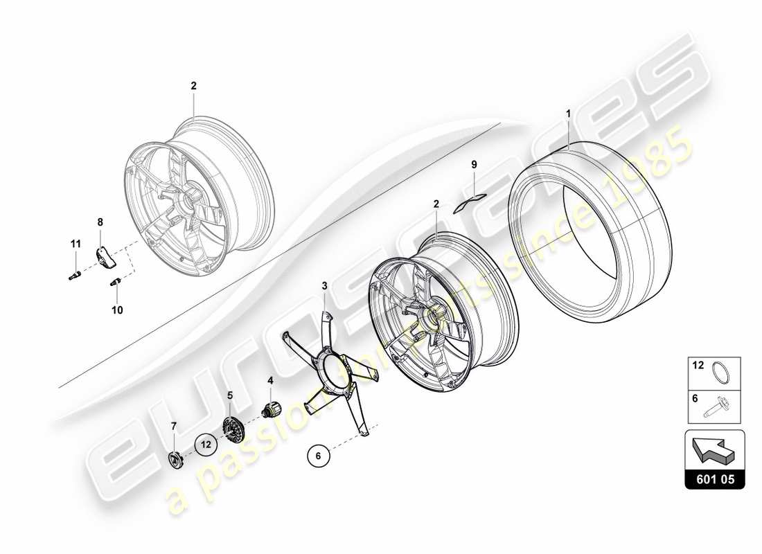 lamborghini centenario coupe (2017) wheels/tyres front parts diagram