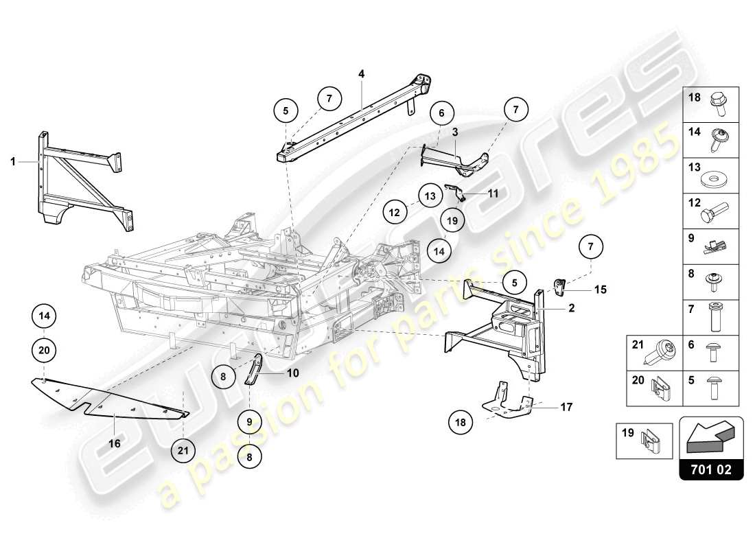 lamborghini lp720-4 coupe 50 (2014) trim frame front part parts diagram