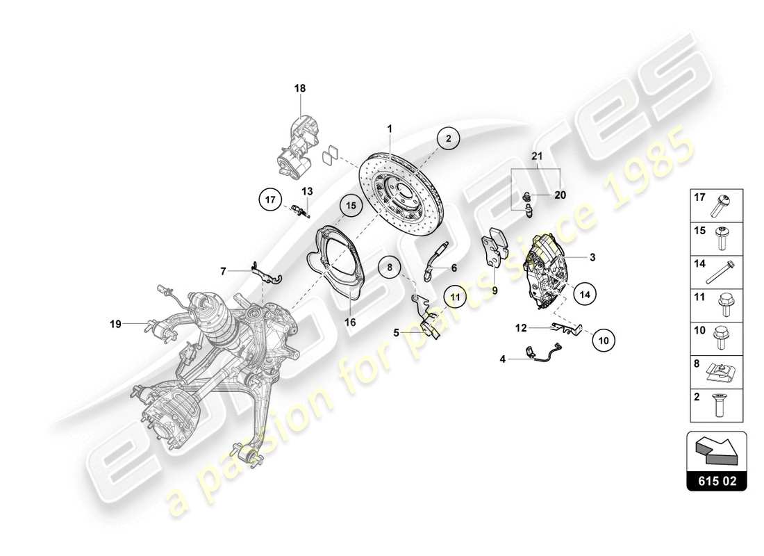 lamborghini 2020 (evo coupe 2wd) ceramic brake disc part diagram
