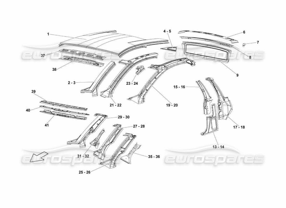 lamborghini murcielago lp670 frame elements parts diagram