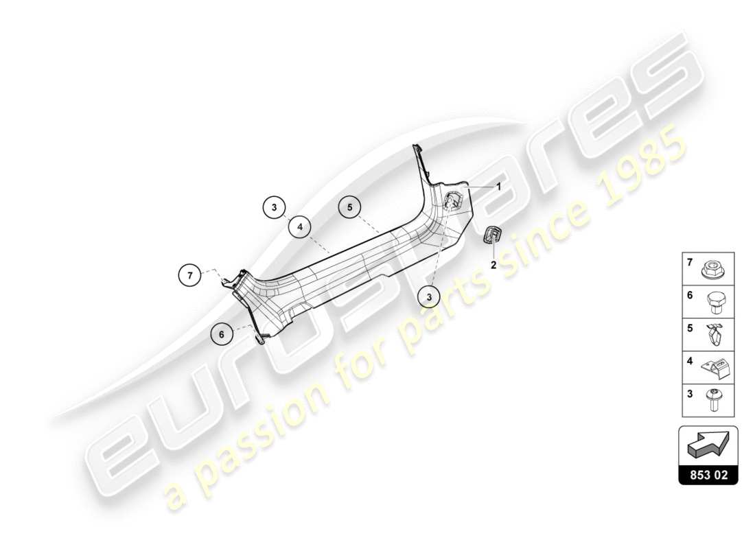lamborghini lp580-2 spyder (2018) side member part diagram