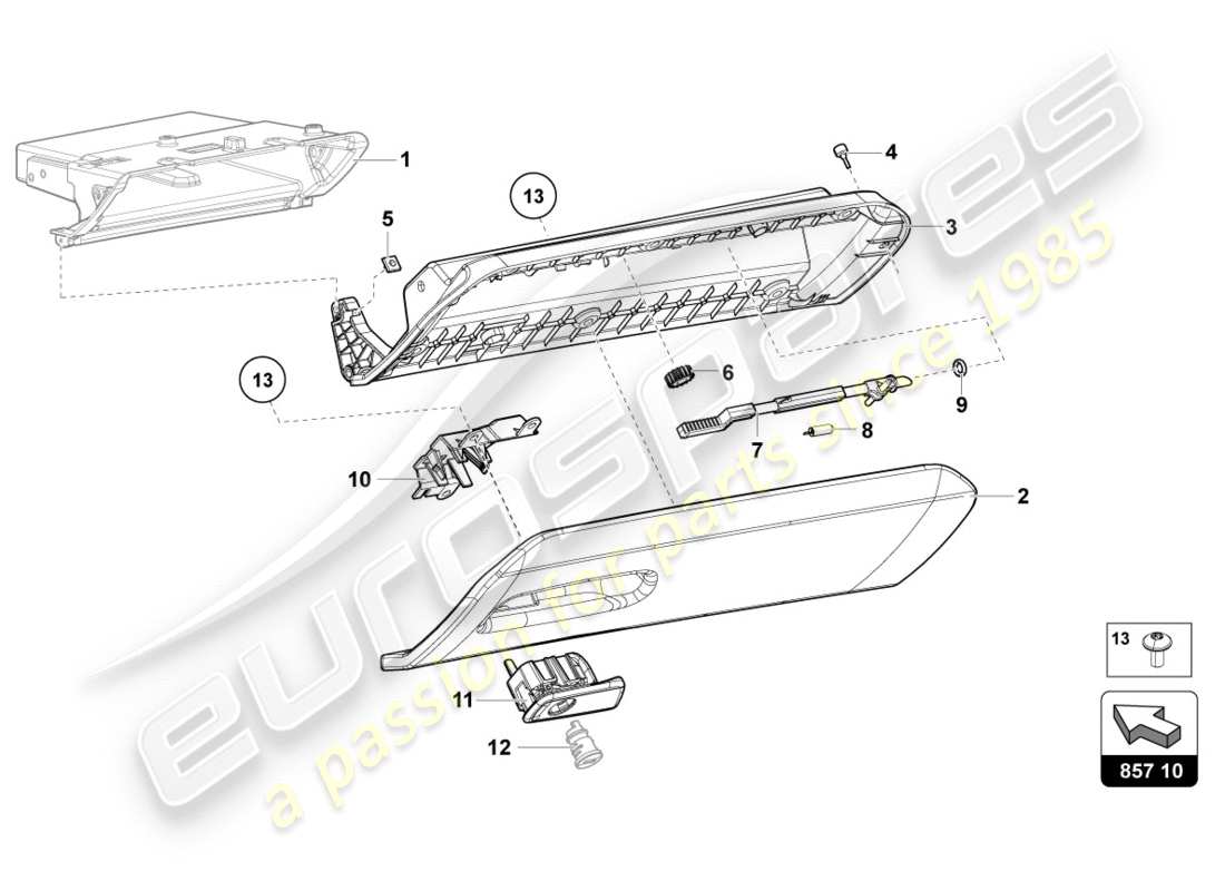 lamborghini 2012 (lp700-4 coupe)) glove compartment part diagram
