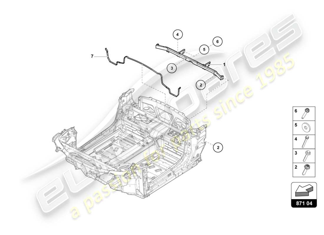 lamborghini 2017 (lp580-2 spyder) cross member rear part diagram