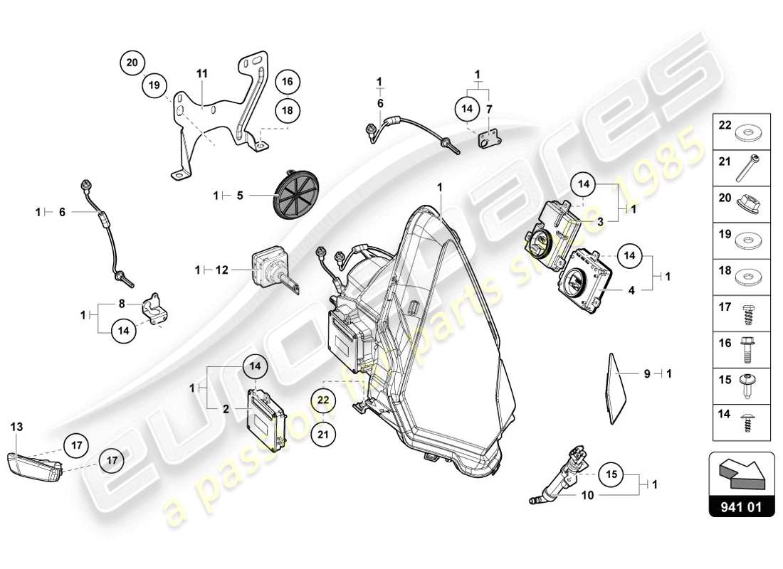 lamborghini lp720-4 coupe 50 (2014) headlights part diagram