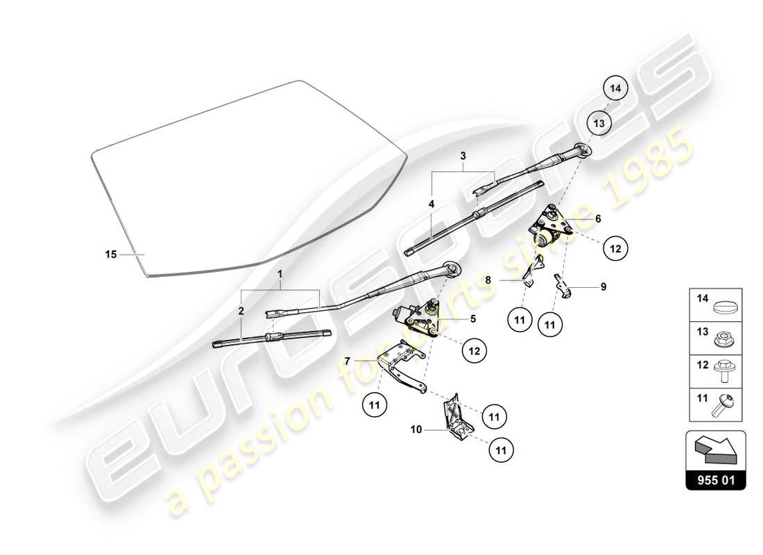lamborghini 2019 (lp580-2 spyder) windshield wiper part diagram