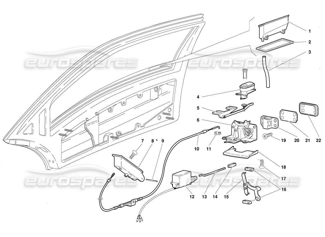 lamborghini diablo (1991) doors part diagram