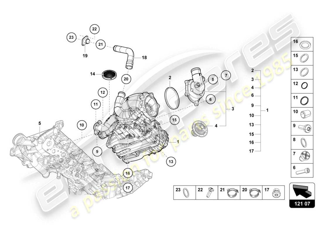 lamborghini evo spyder 2wd (2020) oil pump parts diagram