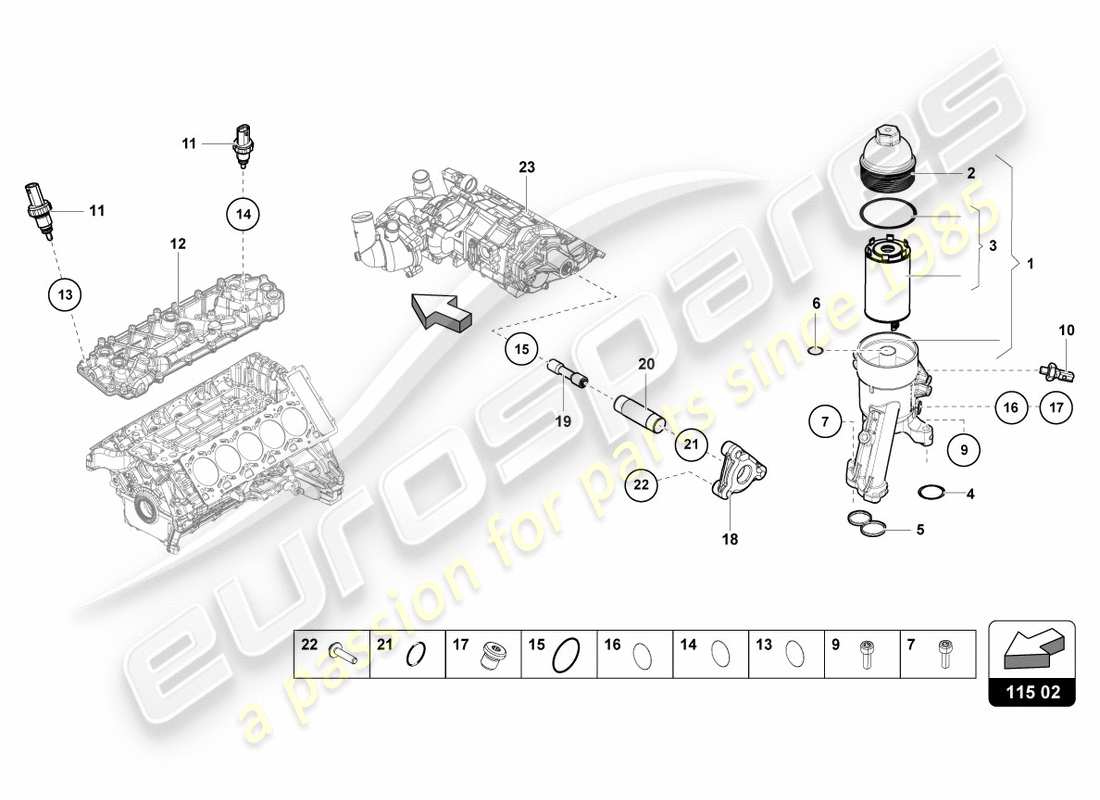 lamborghini 2016 (lp610-4 avio) oil filter element part diagram