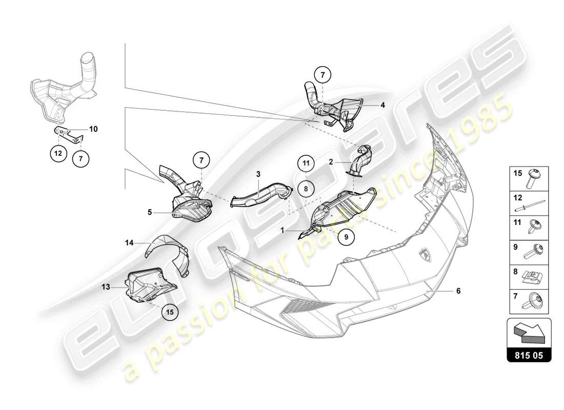 lamborghini lp750-4 sv roadster (2016) air duct cardboard part diagram