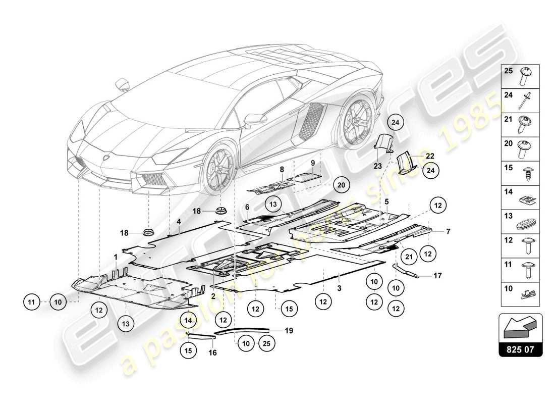 lamborghini 2020 (lp740-4 s roadster) trim panel for frame lower section part diagram