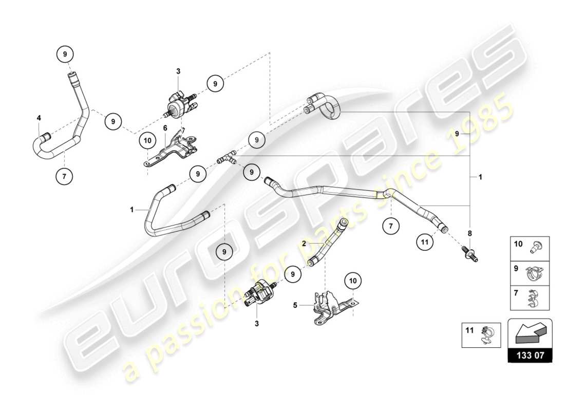 lamborghini 2020 (evo spyder 2wd) vacuum system part diagram