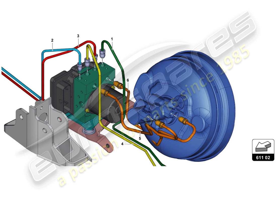 lamborghini lp720-4 coupe 50 (2014) brake servo, pipes and vacuum system parts diagram