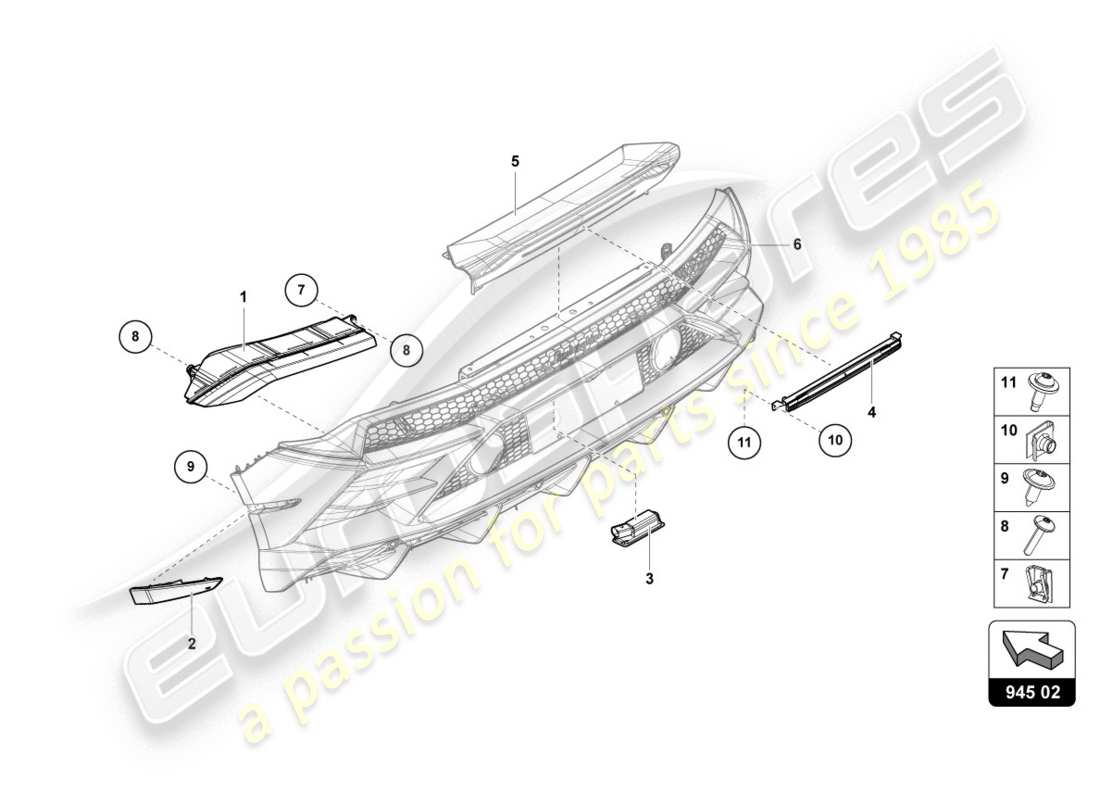 lamborghini 2020 (evo spyder 2wd) rear light part diagram