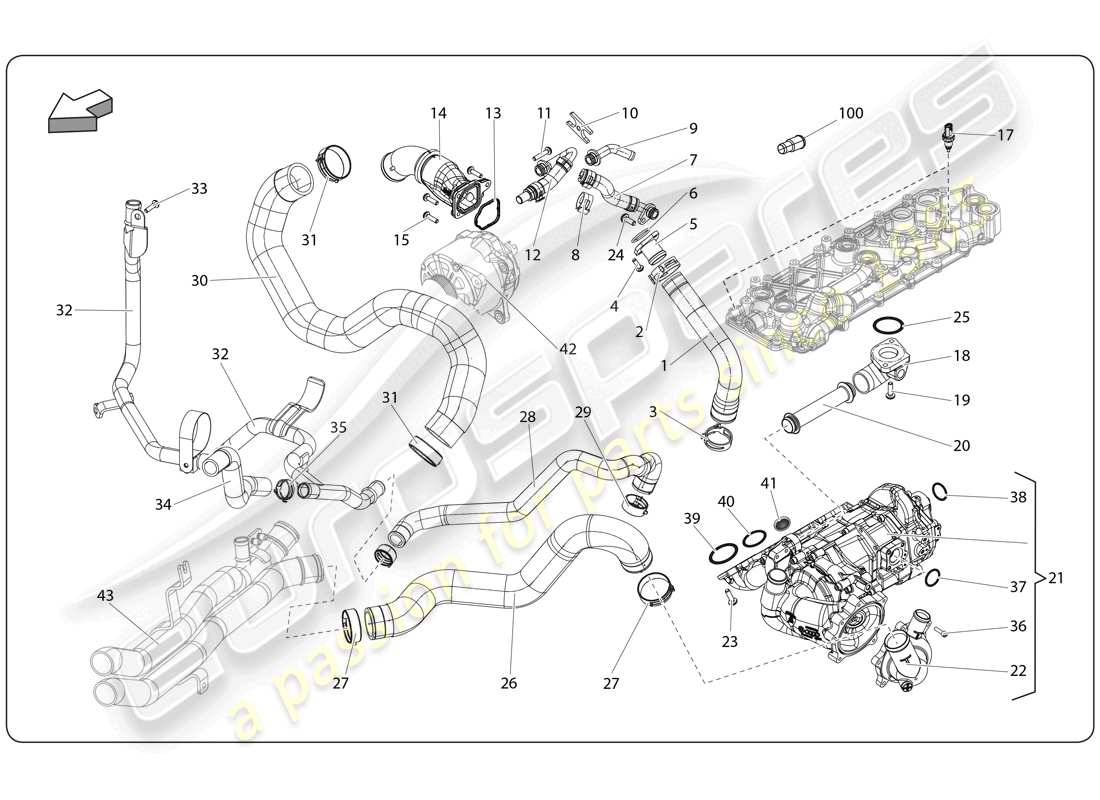 a part diagram from the lamborghini super trofeo (2009-2014) parts catalogue