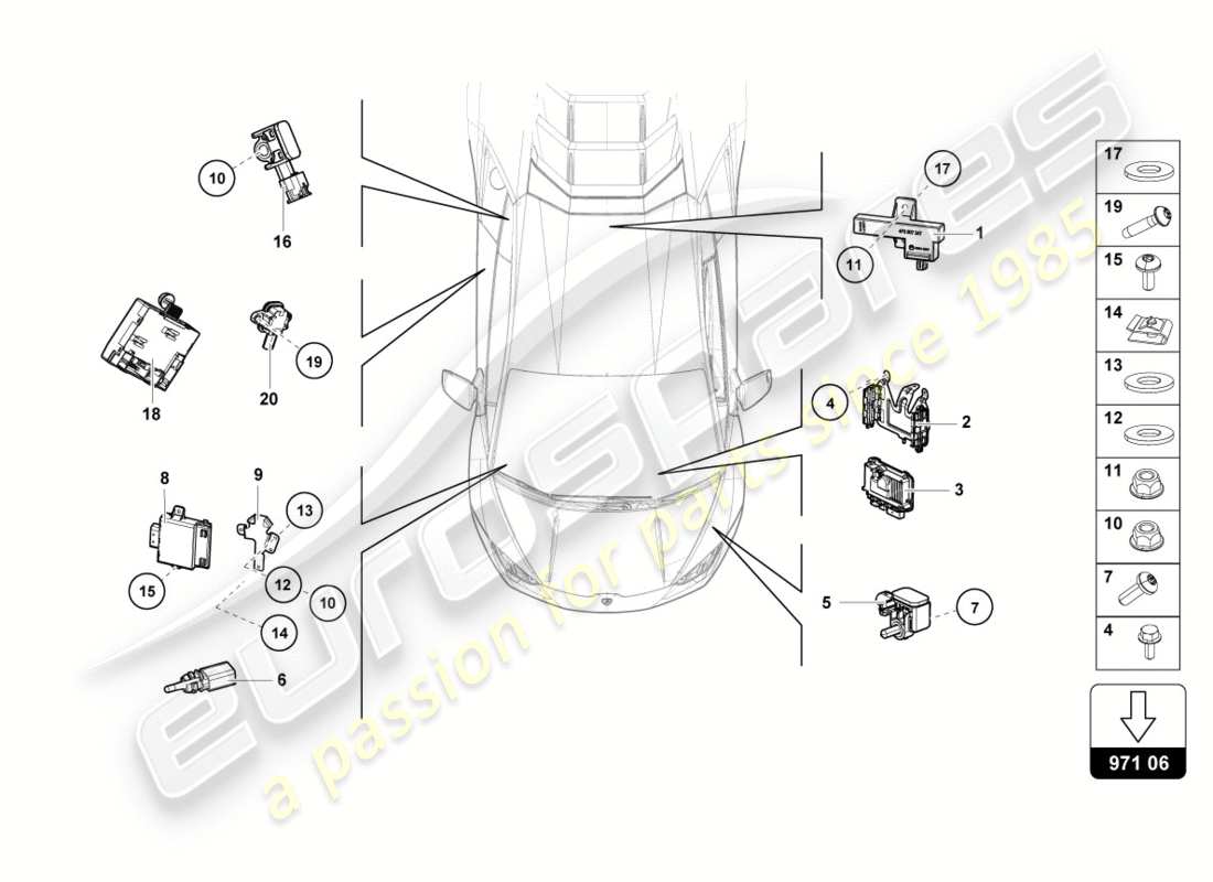 a part diagram from the Lamborghini LP610-4 Avio (2017) parts catalogue