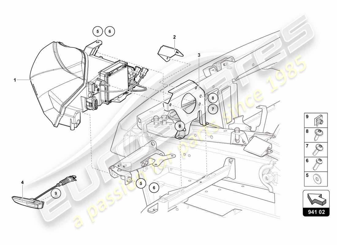 lamborghini centenario roadster (2017) headlights front parts diagram