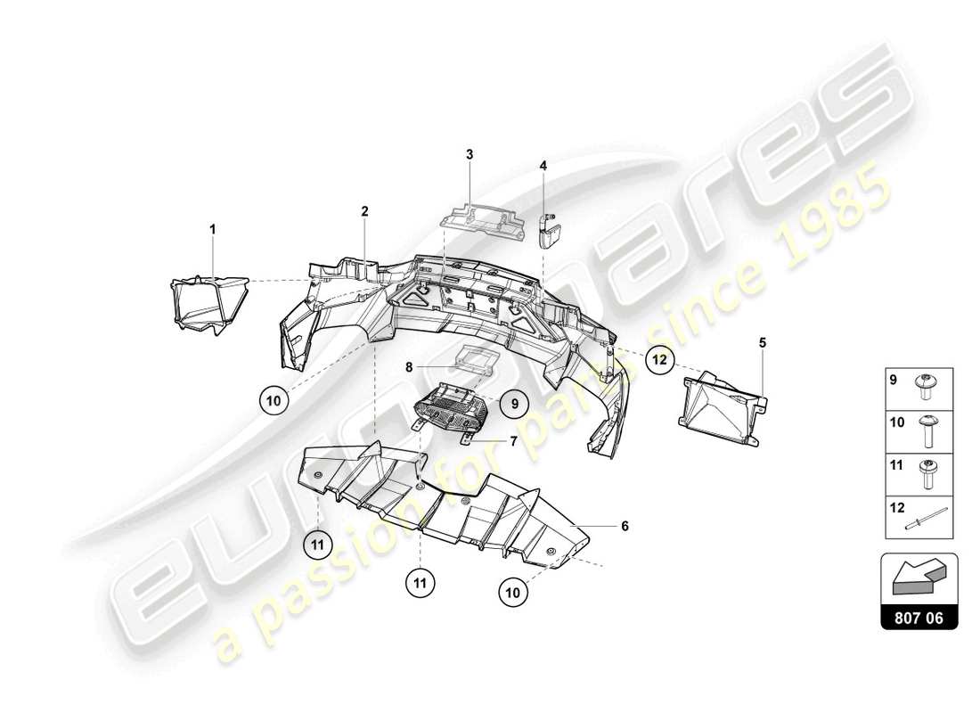 lamborghini 2014 (lp720-4 roadster 50) bumper, complete part diagram