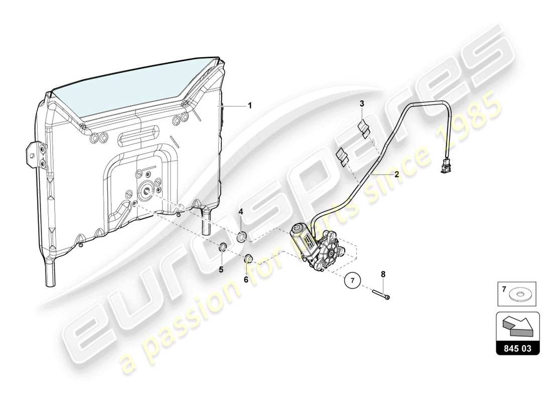 lamborghini 2017 (lp750-4 sv roadster) rear window part diagram