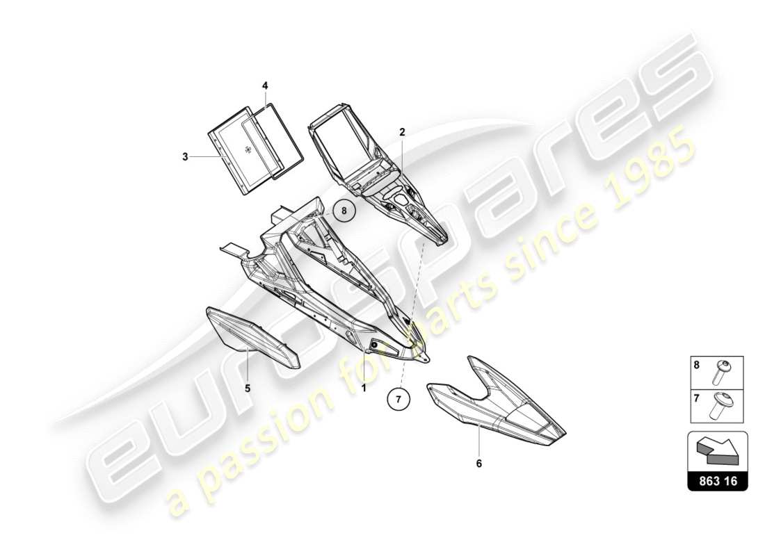 lamborghini centenario coupe (2017) switch unit parts diagram