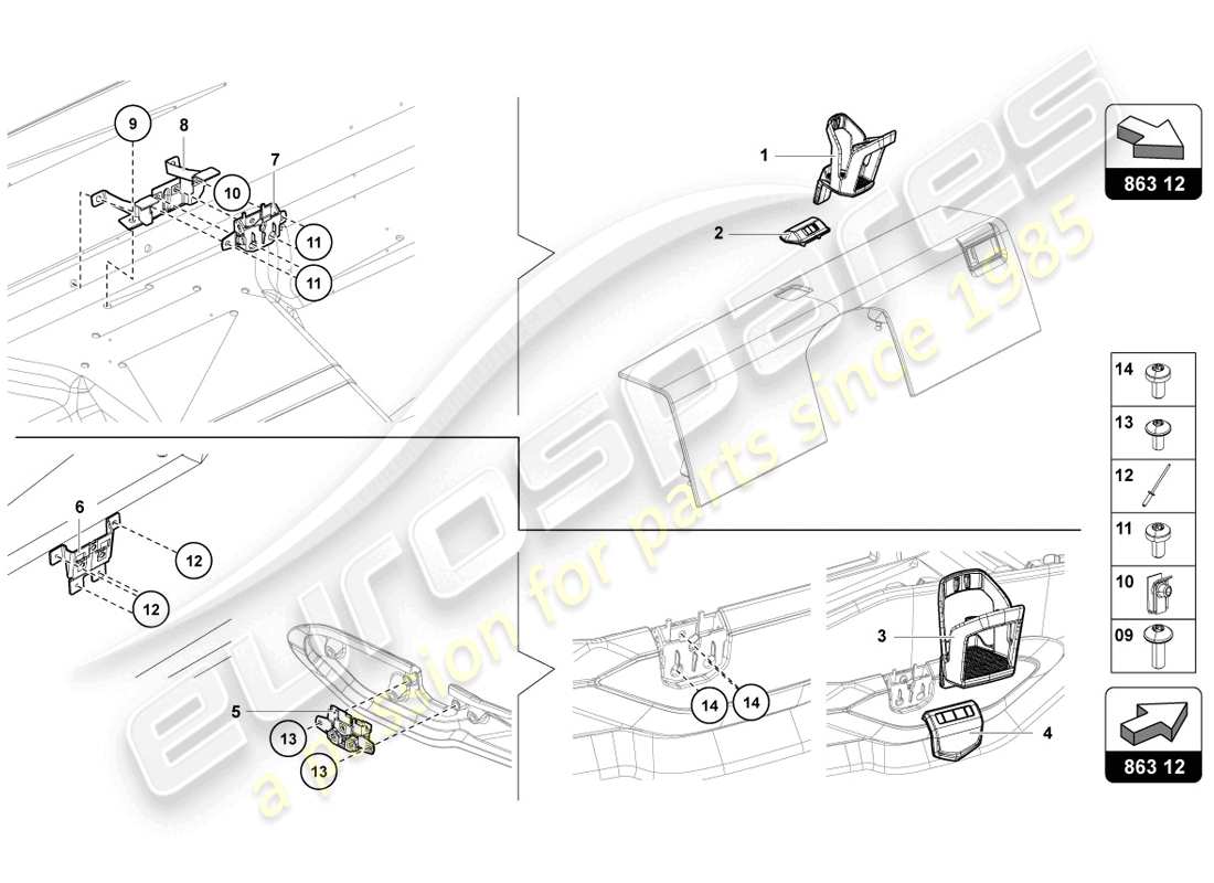 lamborghini lp720-4 coupe 50 (2014) cupholder parts diagram