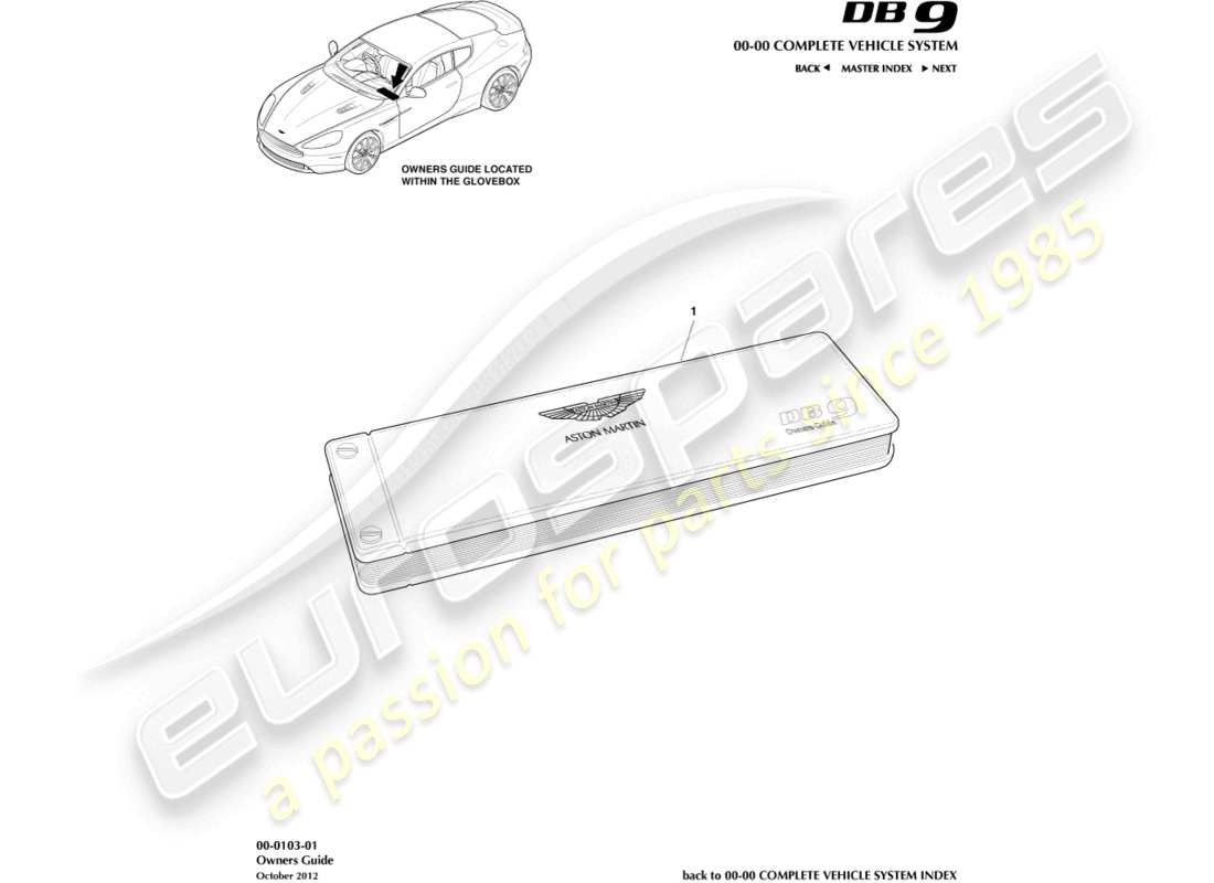 aston martin db9 (2016) owners guide part diagram