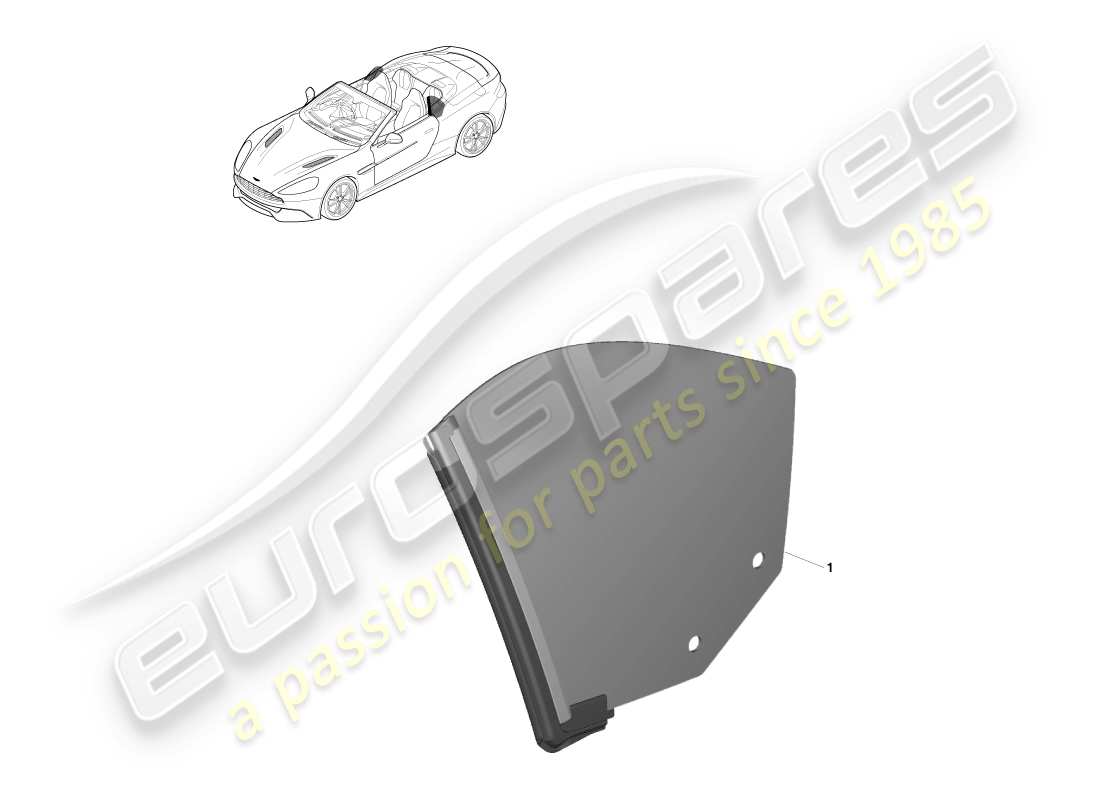 aston martin vanquish (2013) rear quarter glass, volante part diagram