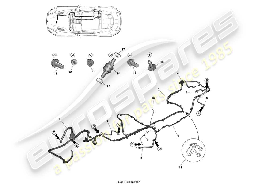 aston martin vanquish (2014) battery cables part diagram