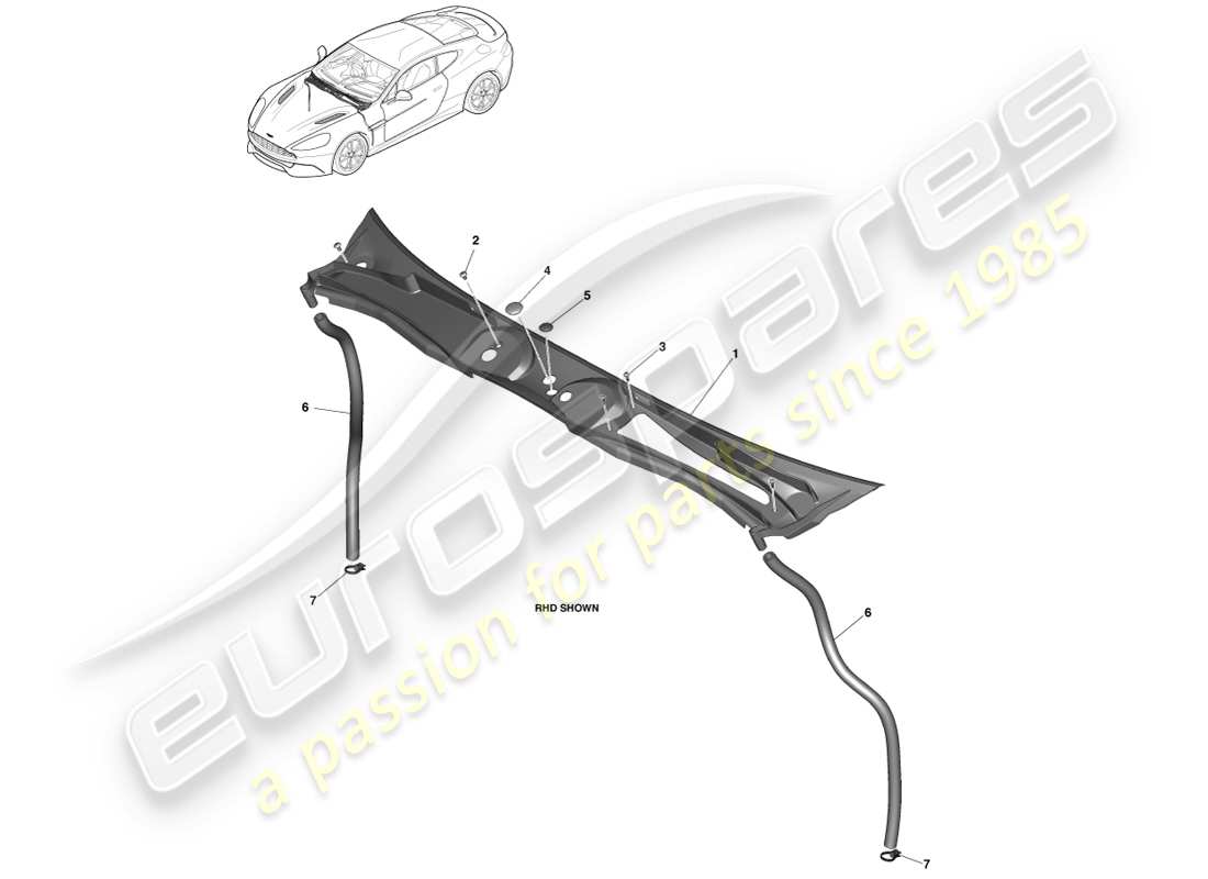 aston martin vanquish (2014) leaf screen assembly part diagram