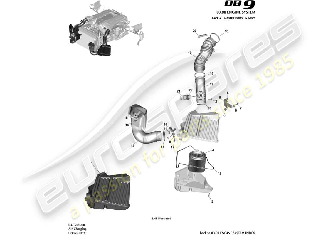 aston martin db9 (2017) air charging part diagram