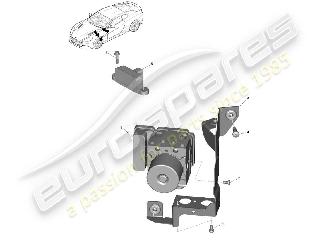 aston martin vanquish (2014) electronic brake module part diagram