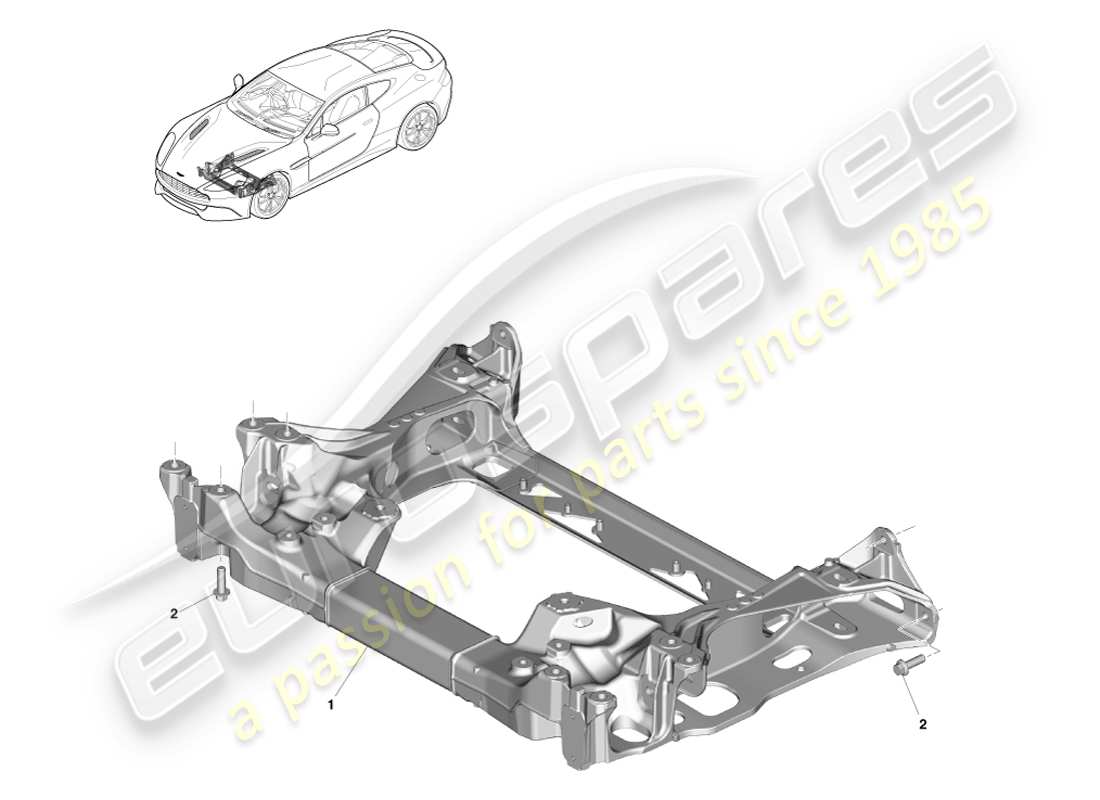aston martin vanquish (2014) front subframe part diagram