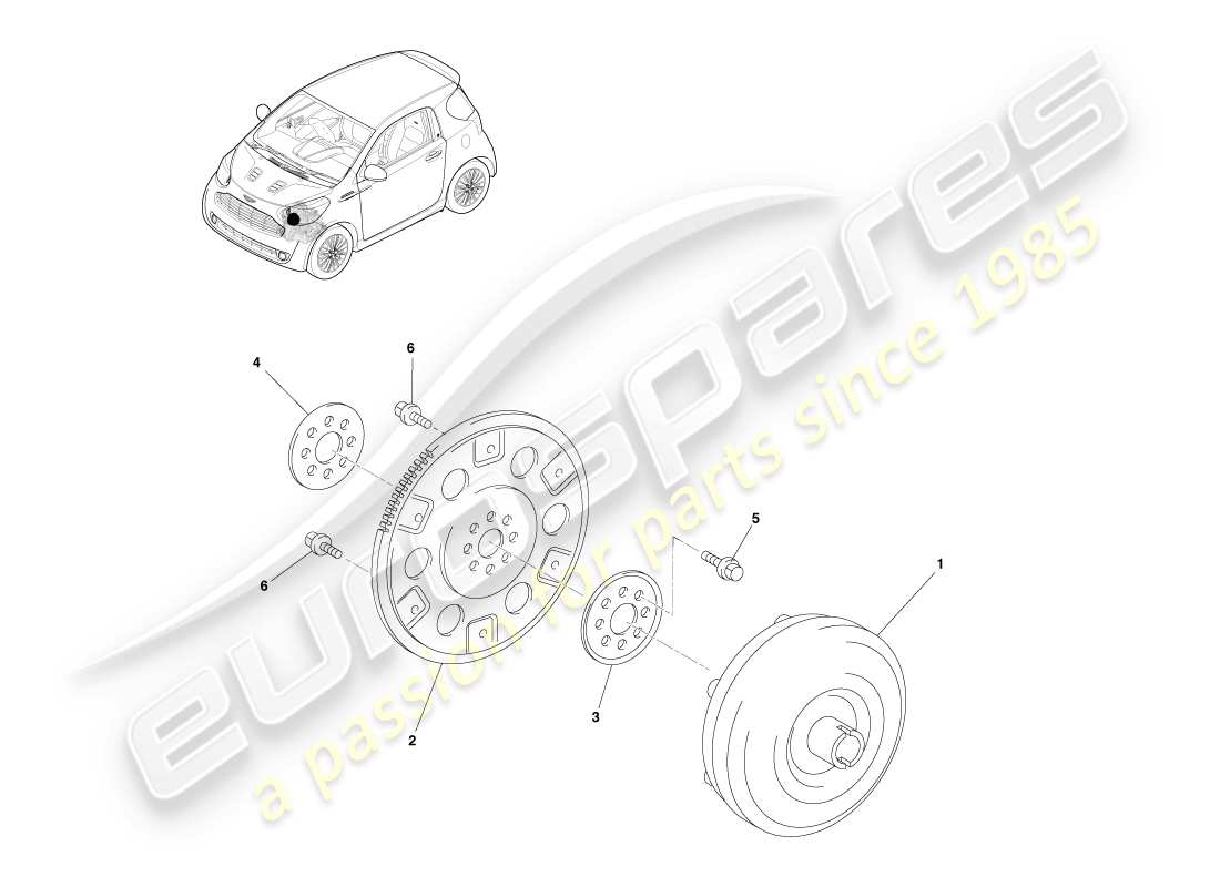 aston martin cygnet (2012) torque converter part diagram