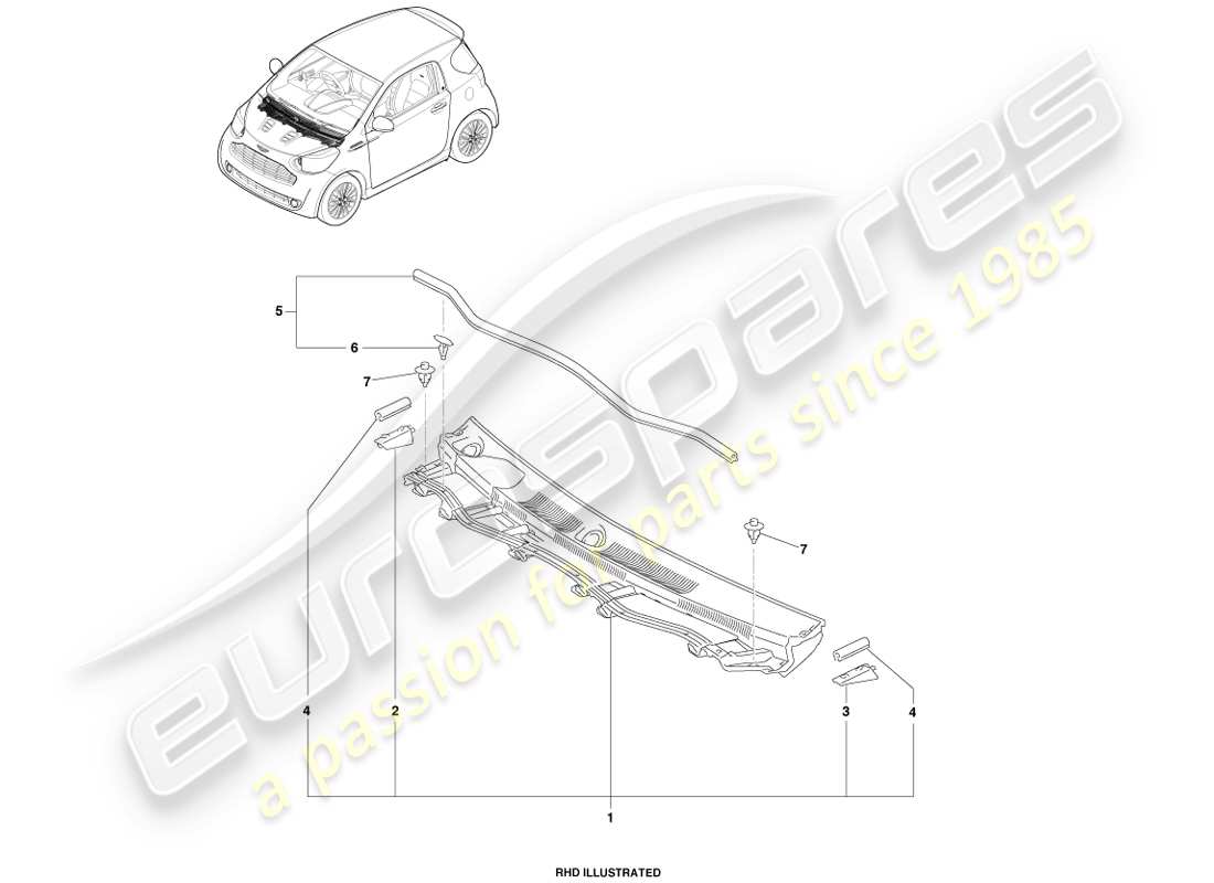 aston martin cygnet (2012) air intake components part diagram