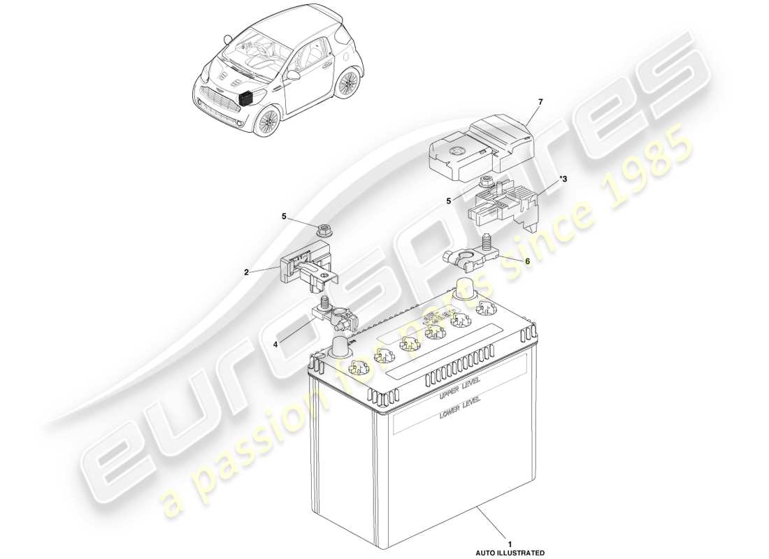 aston martin cygnet (2012) battery management part diagram
