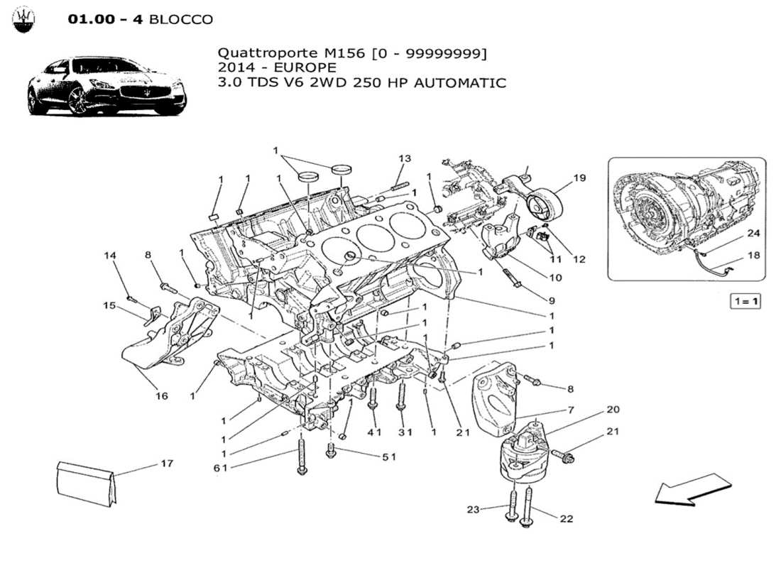 MASERATI QTP. V6 3.0 TDS 250BHP 2014 CRANKCASE PART DIAGRAM maserati qtp. v6 3.0 tds 250bhp 2014 crankcase part diagram