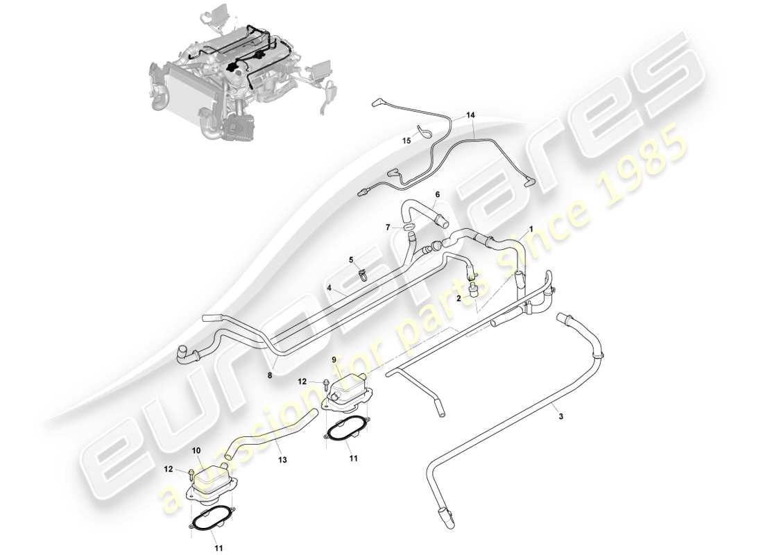 a part diagram from the aston martin vanquish (2014) parts catalogue