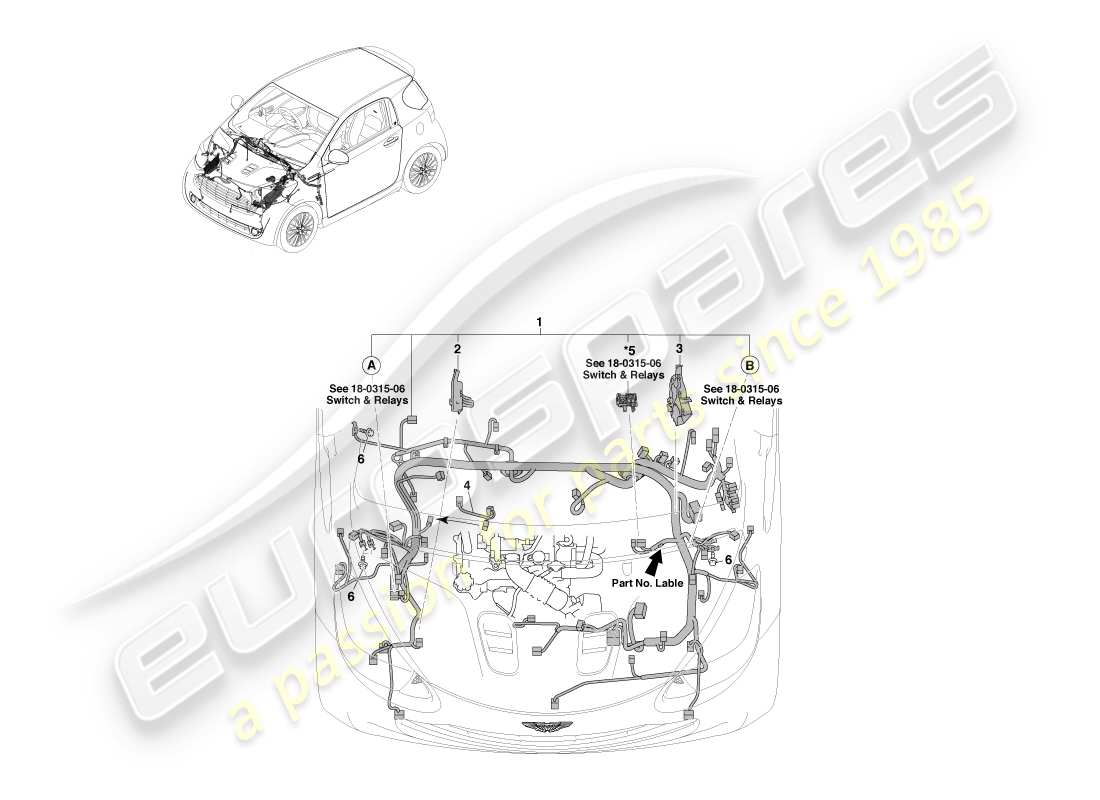 aston martin cygnet (2012) engine compartment wiring page 1 part diagram