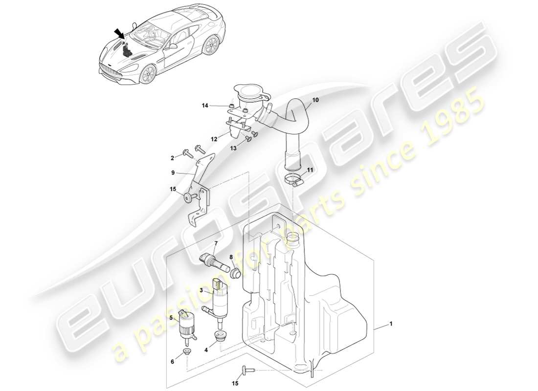 a part diagram from the aston martin vanquish (2014) parts catalogue