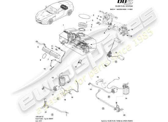 a part diagram from the aston martin dbs parts catalogue