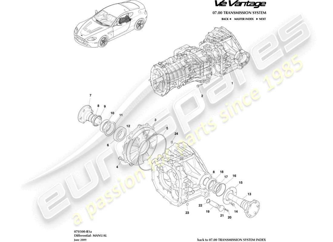 aston martin v12 vantage (2013) differential part diagram