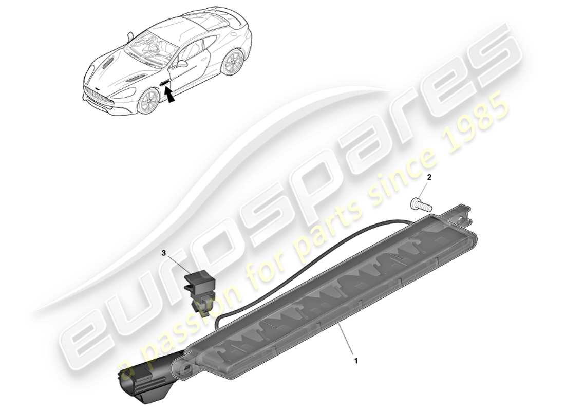 aston martin vanquish (2014) side repeaters part diagram