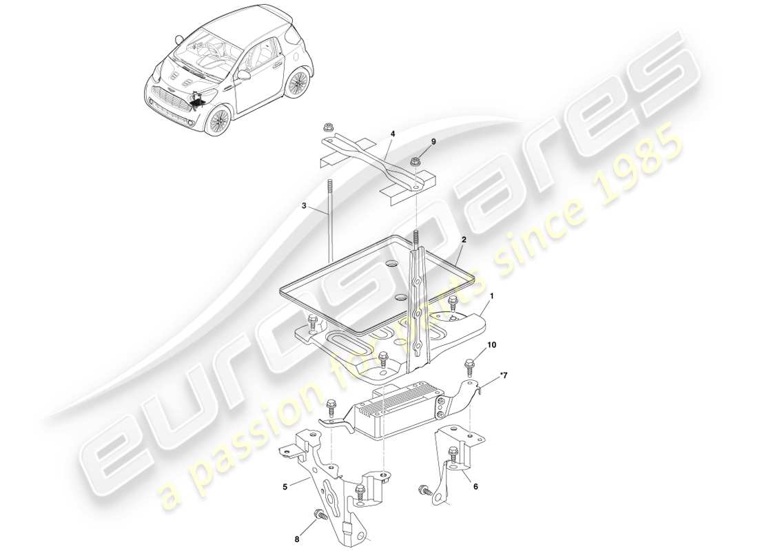 aston martin cygnet (2012) ancillary parts - manual part diagram