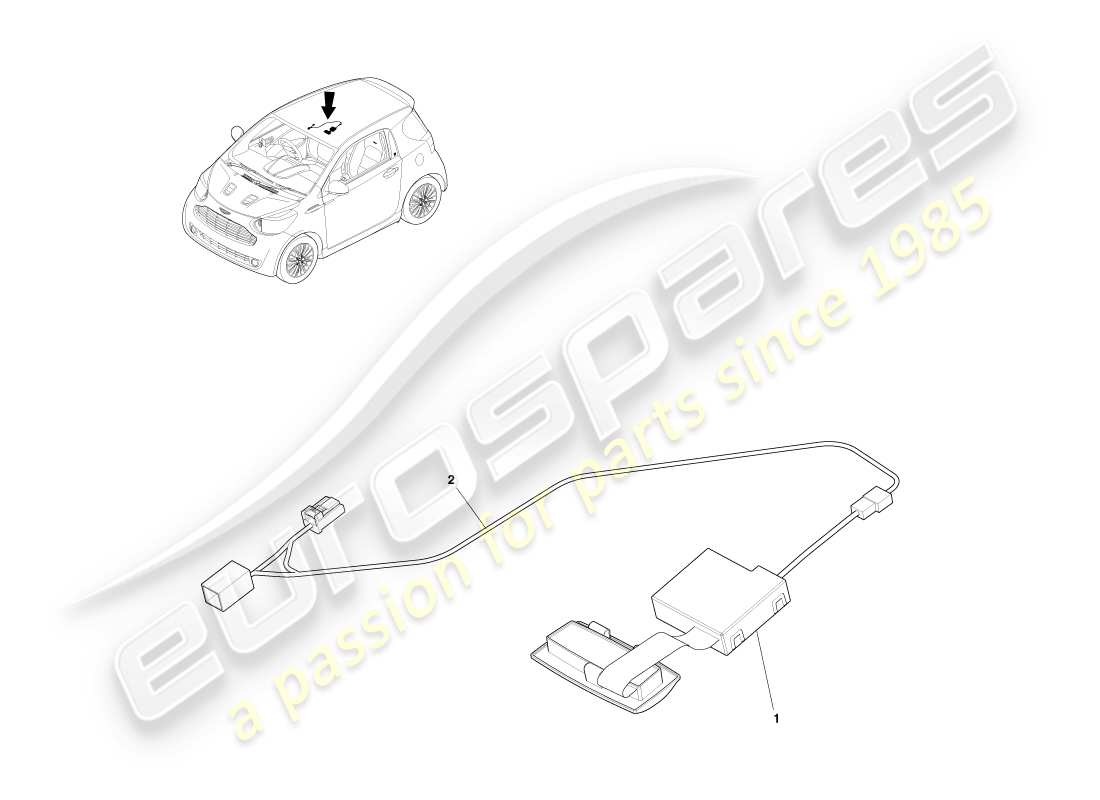 aston martin cygnet (2012) garage door opener part diagram