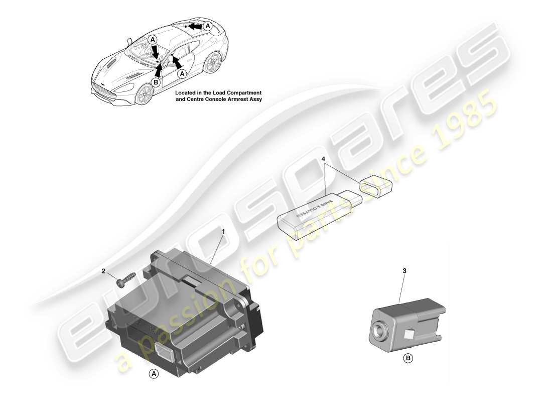 aston martin vanquish (2014) media player part diagram