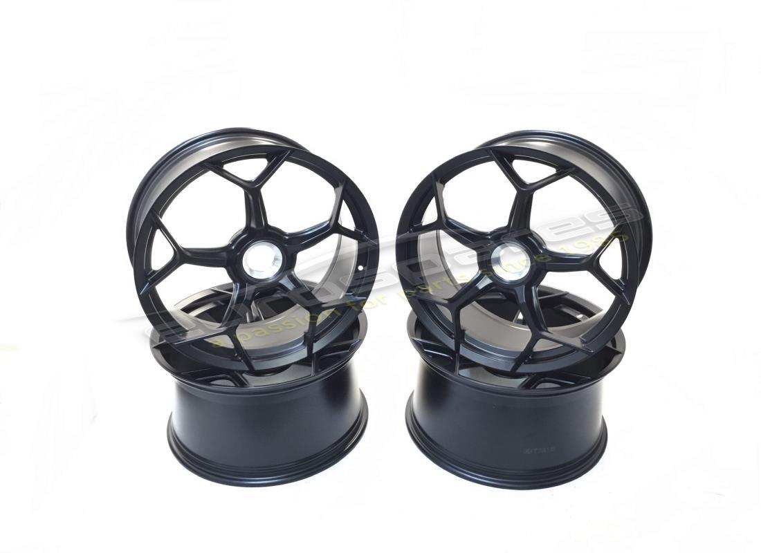 new lamborghini centre lock wheel set (loge matt black). part number 4t0099305b (1)