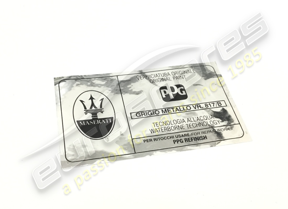 new maserati paint identification plate. part number 675000179 (1)