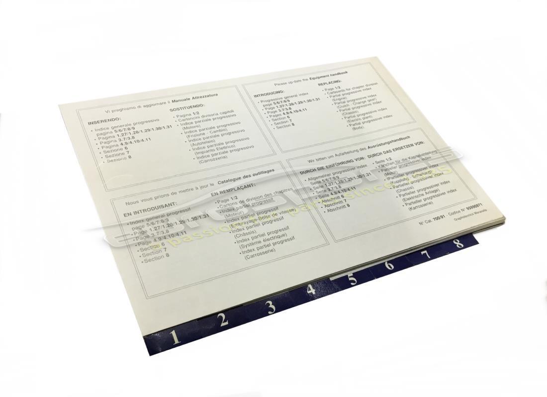 new ferrari tool manual update sheets. part number 95990971 (1)